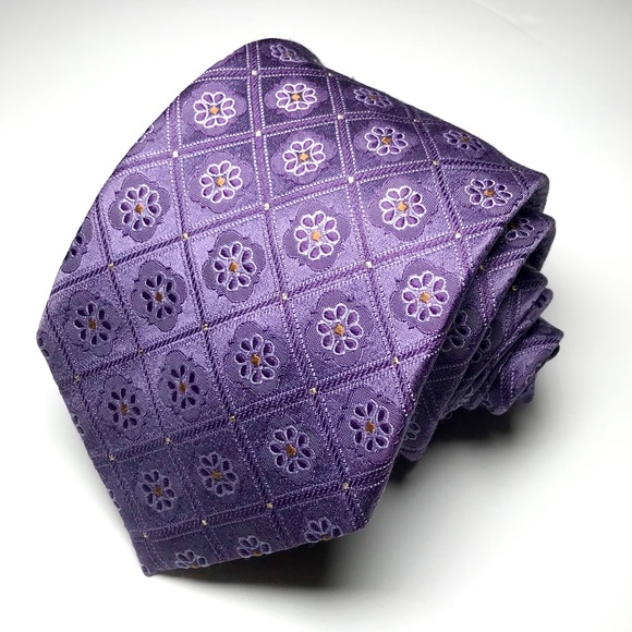 Canali Vibrant Purple and Violet Floral Silk Tie